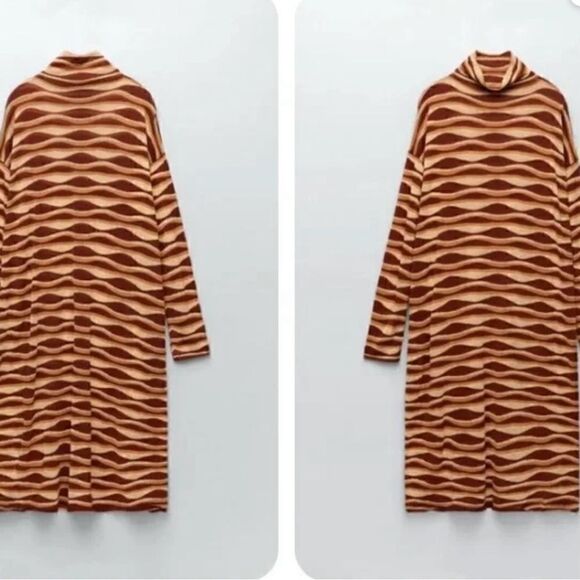 EUC ZARA PRINTED KNIT TUNIC DRESS SPECIAL EDITION BRICK - Picture 7 of 10